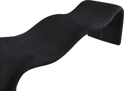 Ferrara Black Chenille Fabric Bench