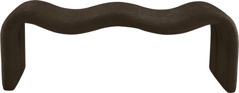 Ferrara Brown Chenille Fabric Bench