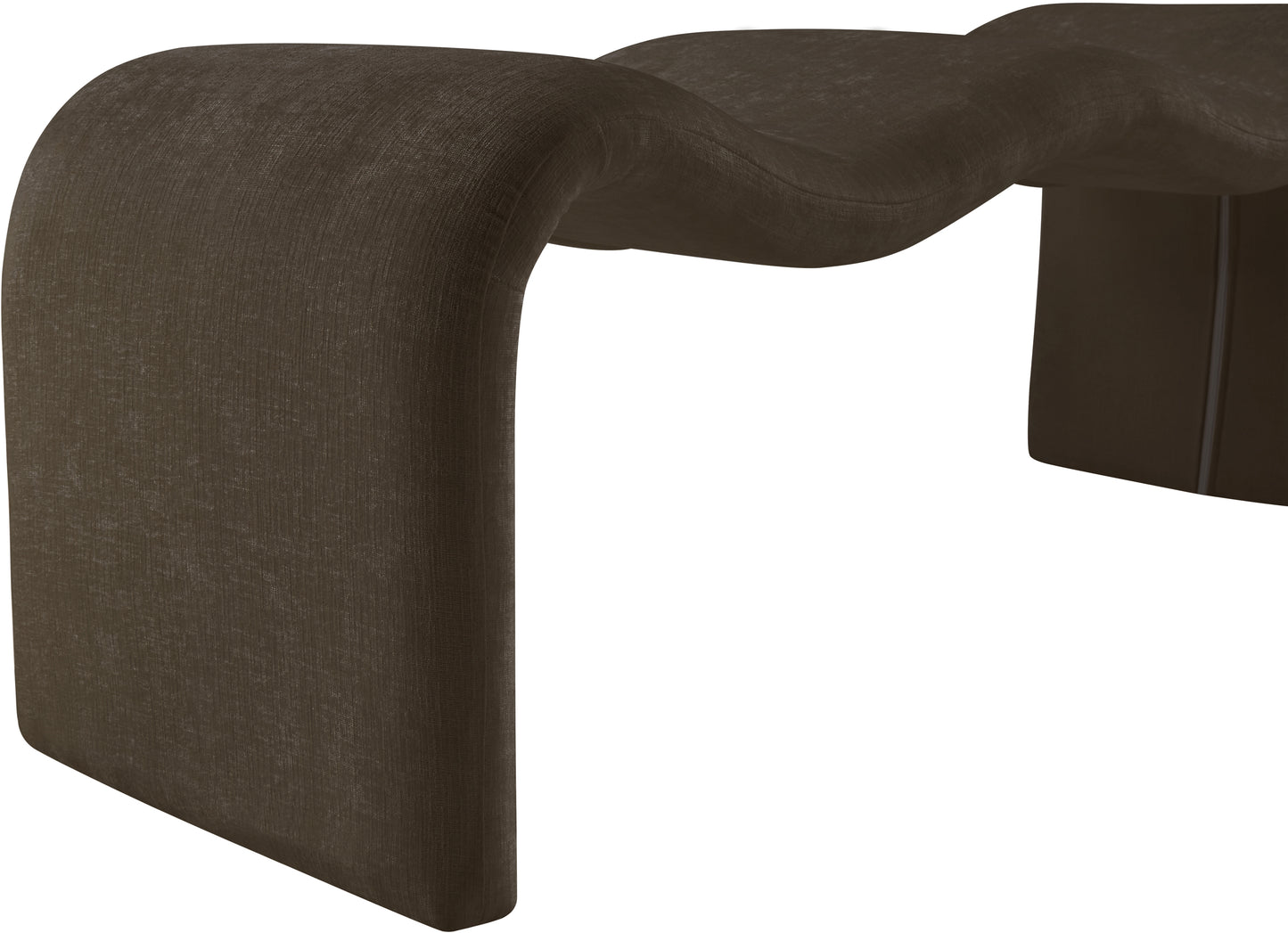 ferrara brown chenille fabric bench