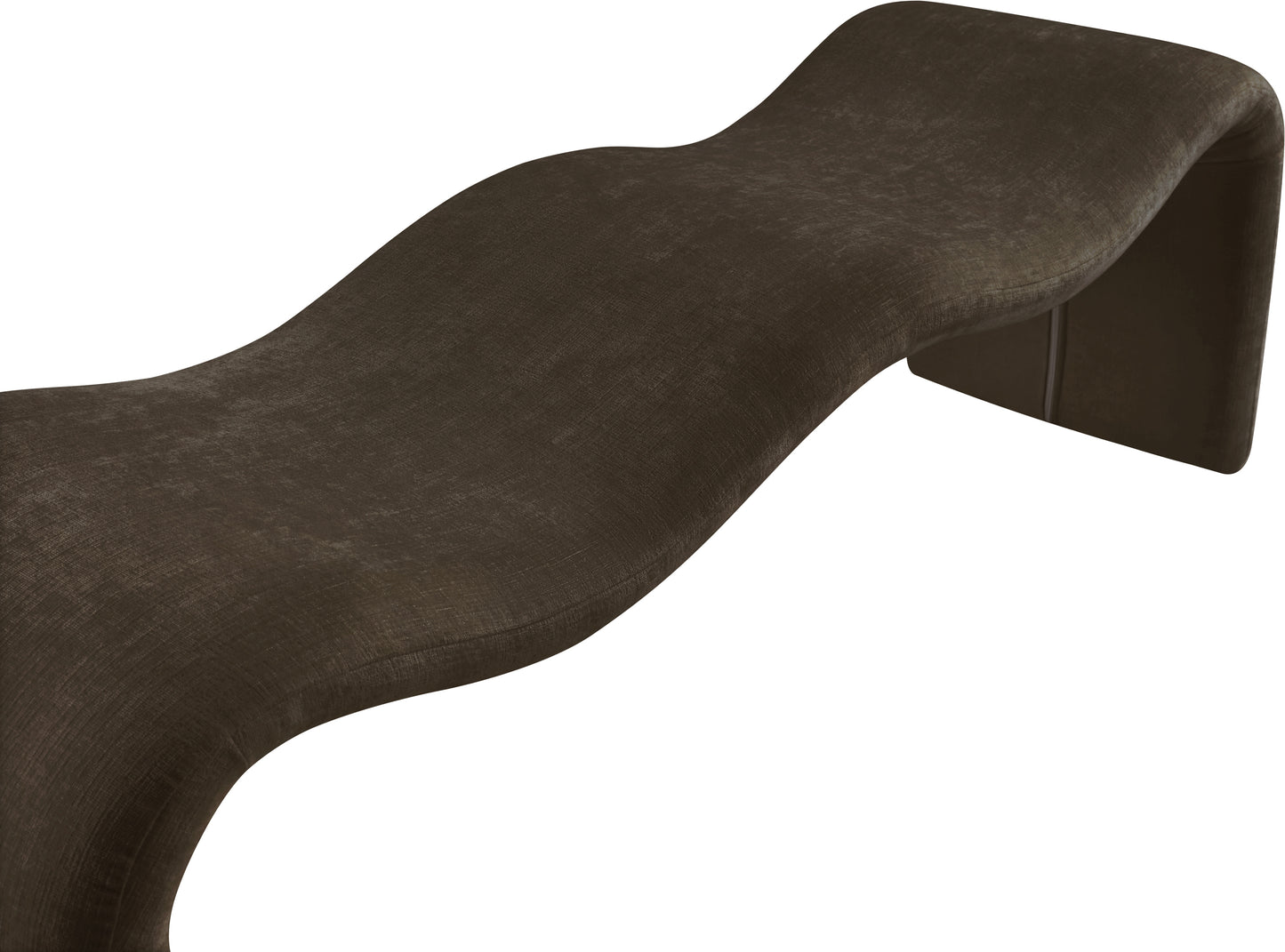 ferrara brown chenille fabric bench