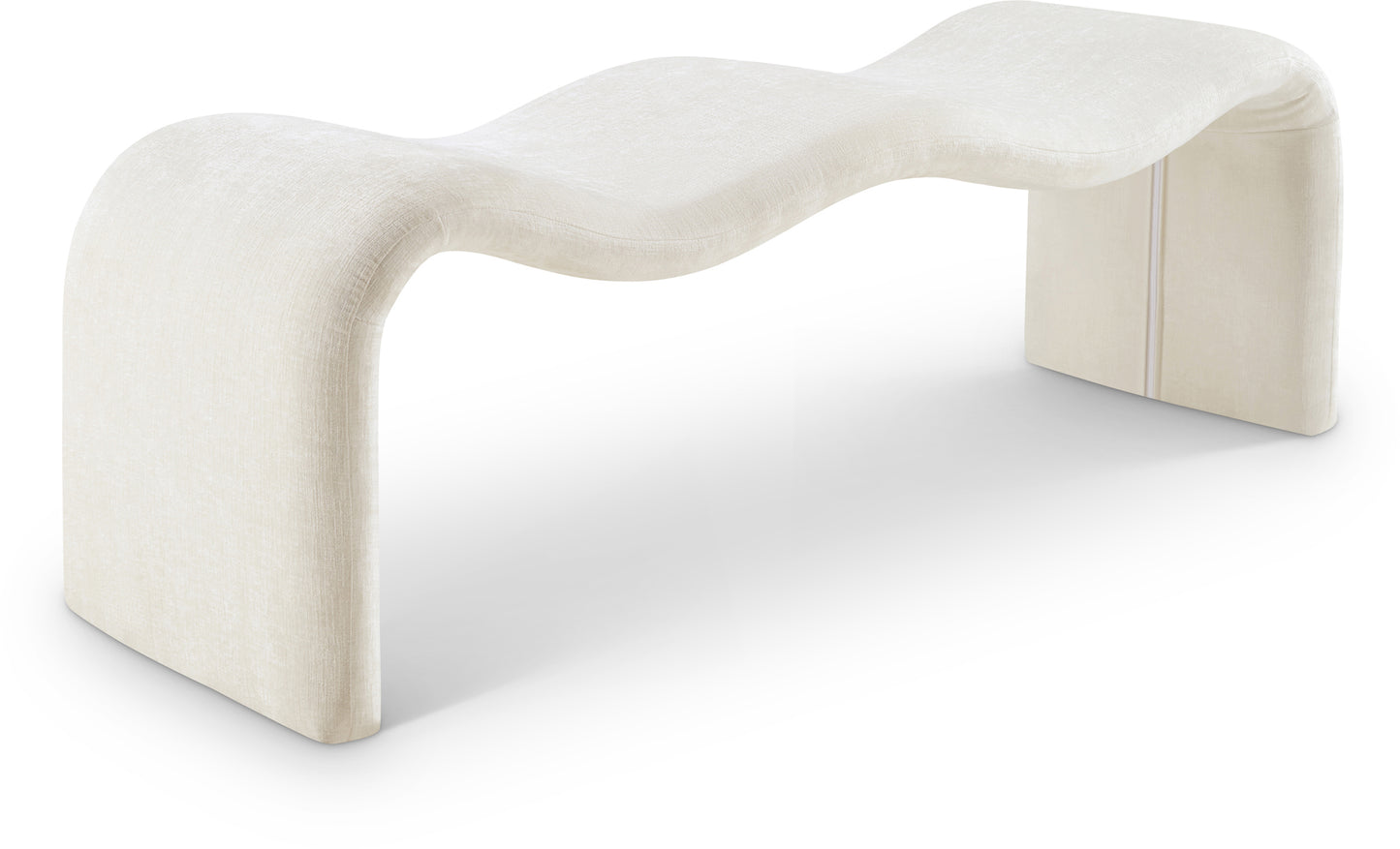 ferrara cream chenille fabric bench