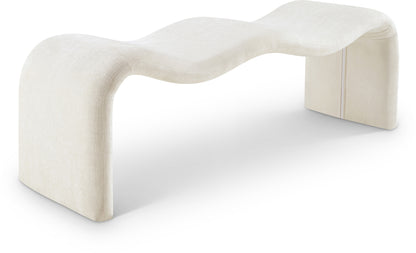 Ferrara Cream Chenille Fabric Bench