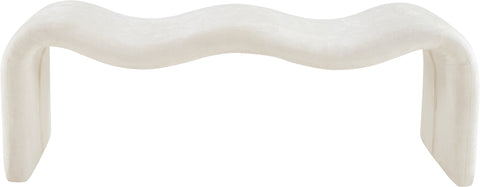 Ferrara Cream Chenille Fabric Bench
