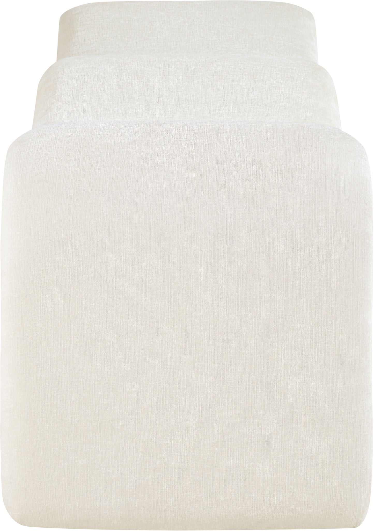 ferrara cream chenille fabric bench