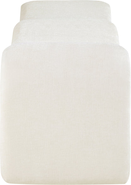 Ferrara Cream Chenille Fabric Bench