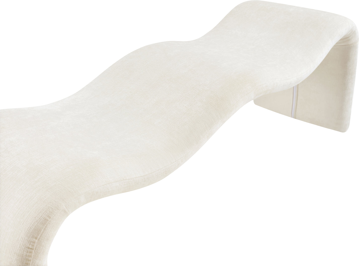 ferrara cream chenille fabric bench