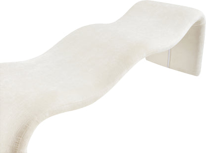 Ferrara Cream Chenille Fabric Bench