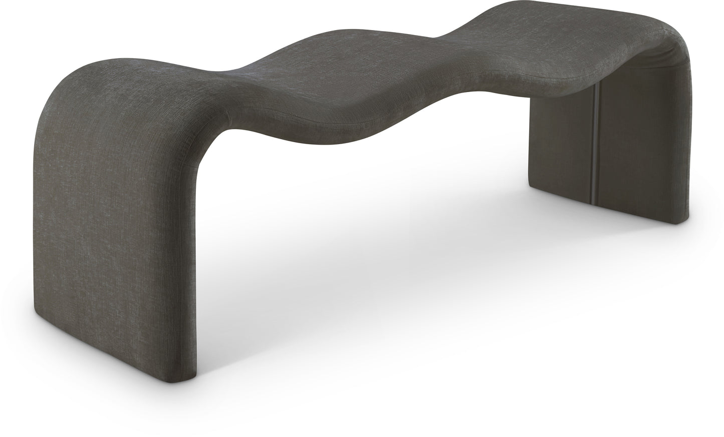 ferrara grey chenille fabric bench