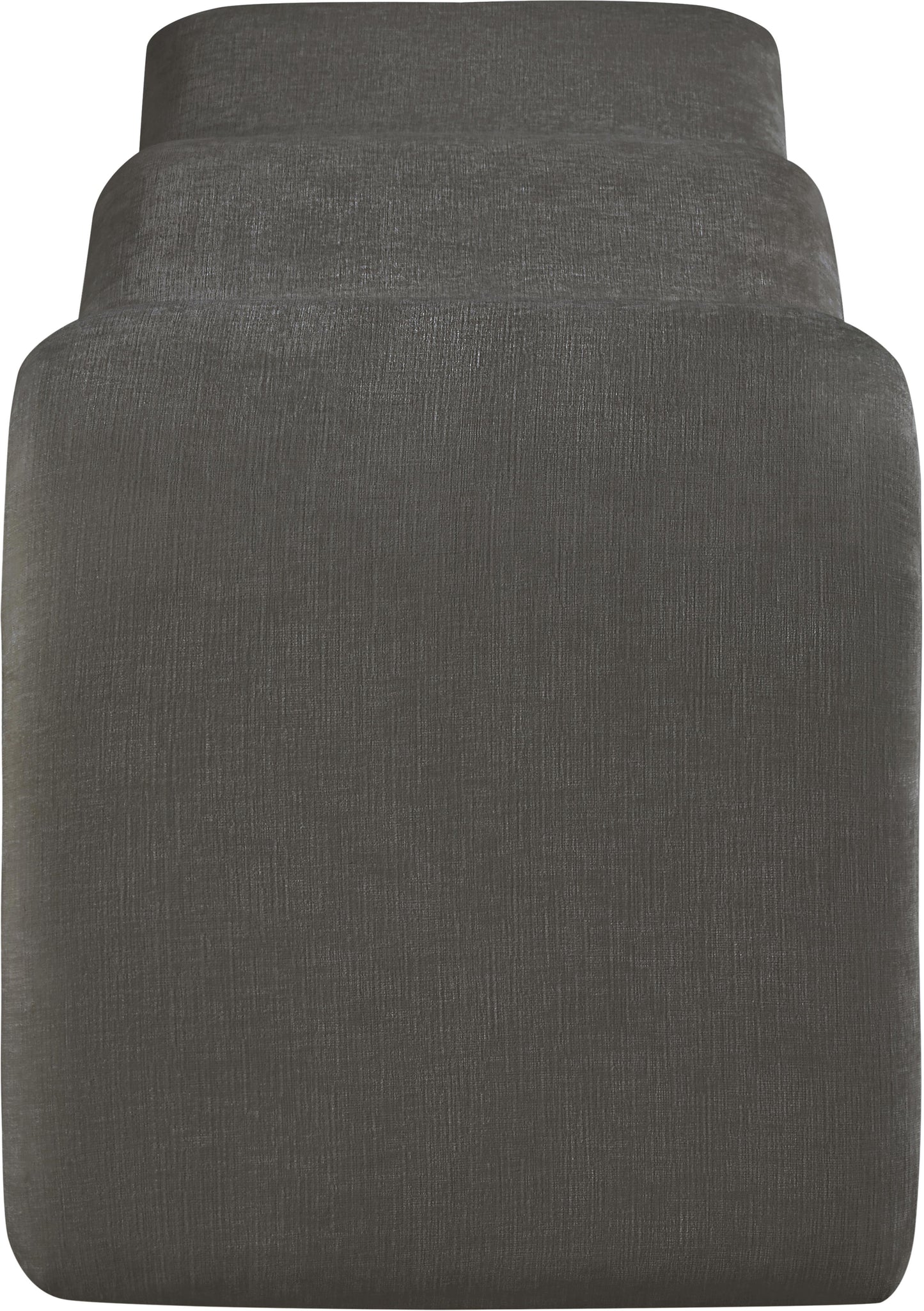 ferrara grey chenille fabric bench