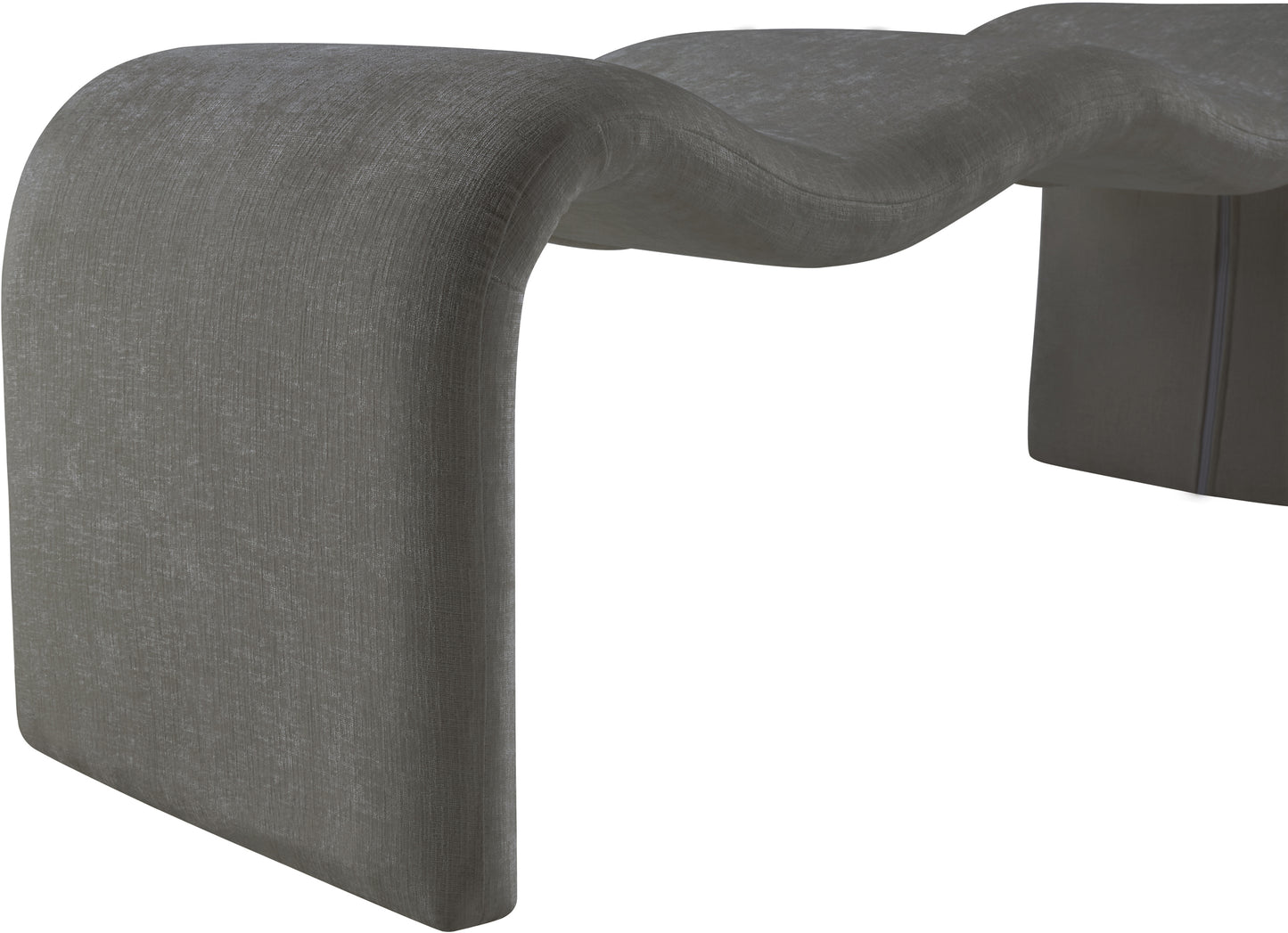 ferrara grey chenille fabric bench