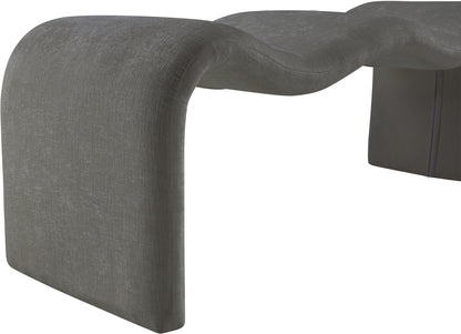 Ferrara Grey Chenille Fabric Bench