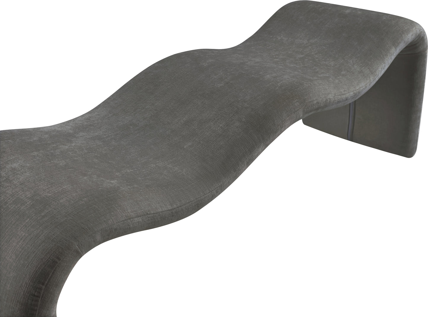 ferrara grey chenille fabric bench