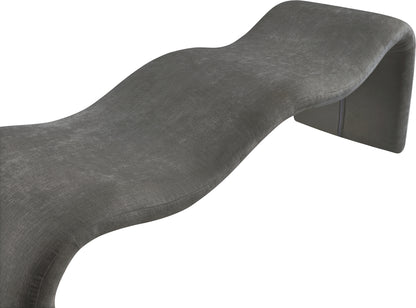 Ferrara Grey Chenille Fabric Bench