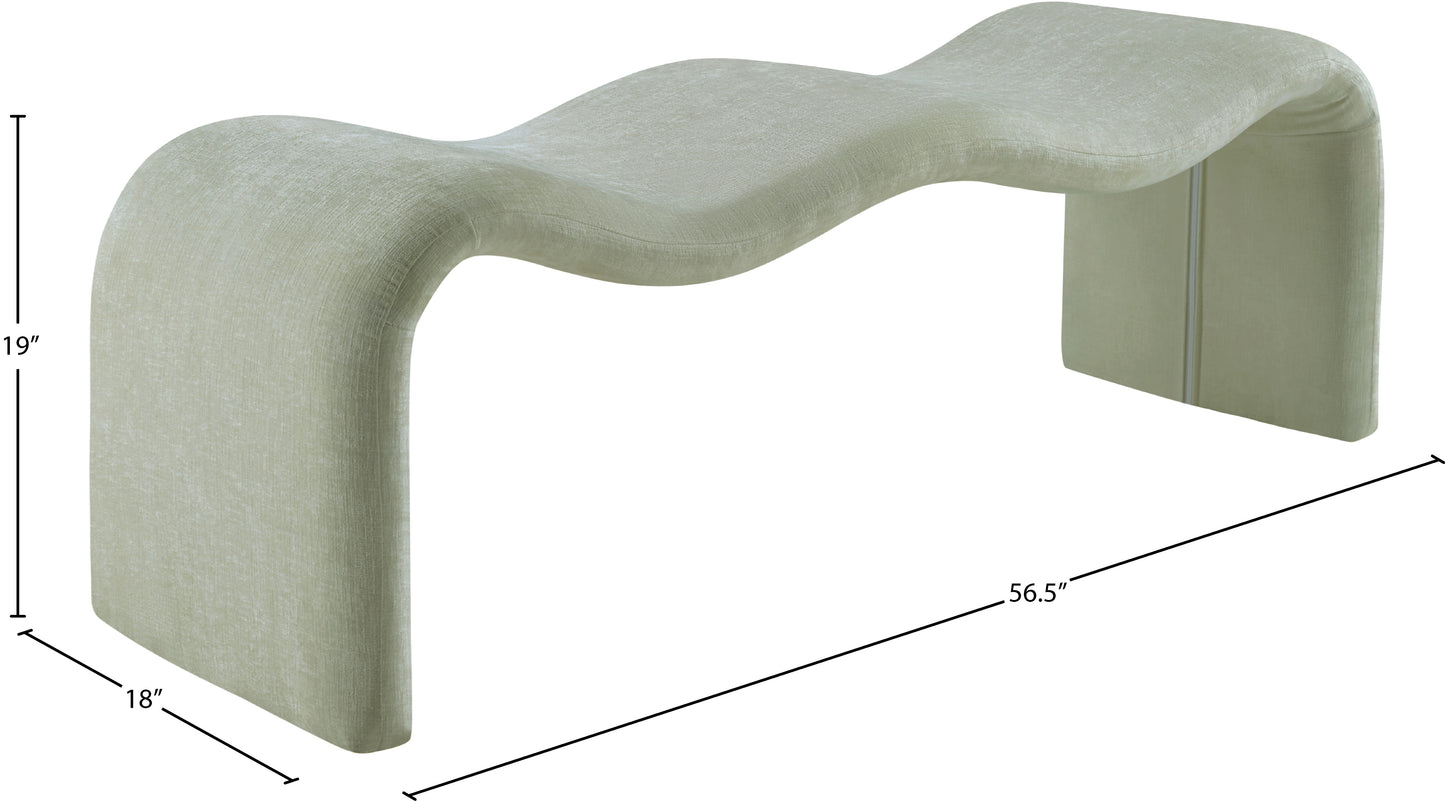 ferrara mint chenille fabric bench