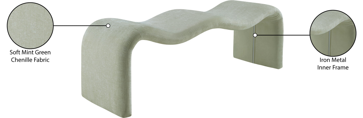 ferrara mint chenille fabric bench