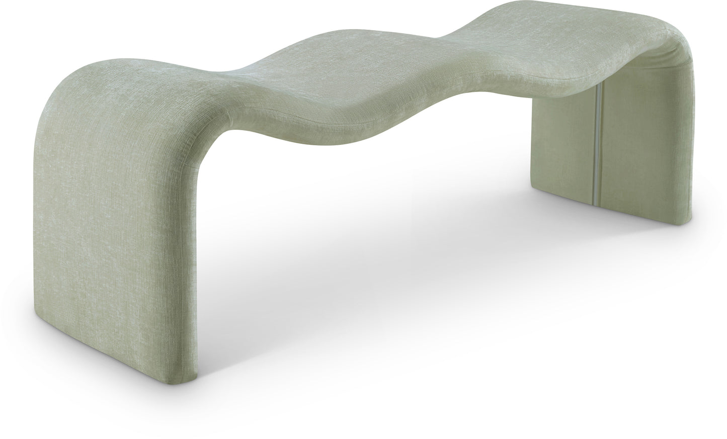 ferrara mint chenille fabric bench