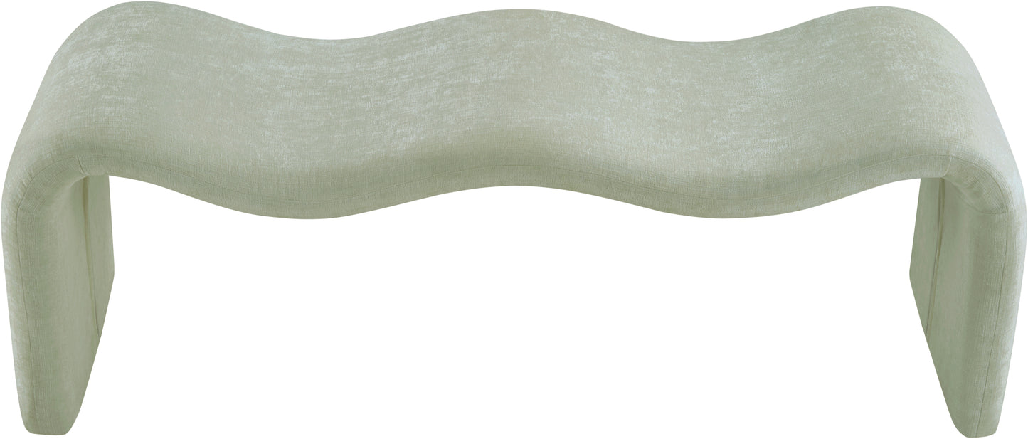 ferrara mint chenille fabric bench