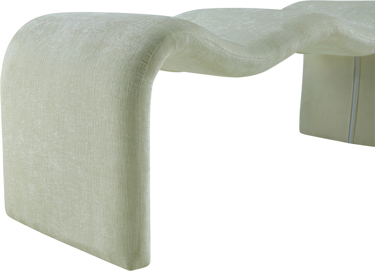 ferrara mint chenille fabric bench