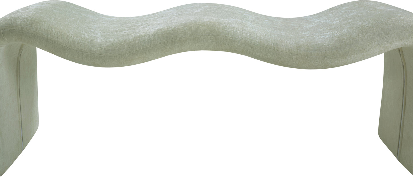 ferrara mint chenille fabric bench