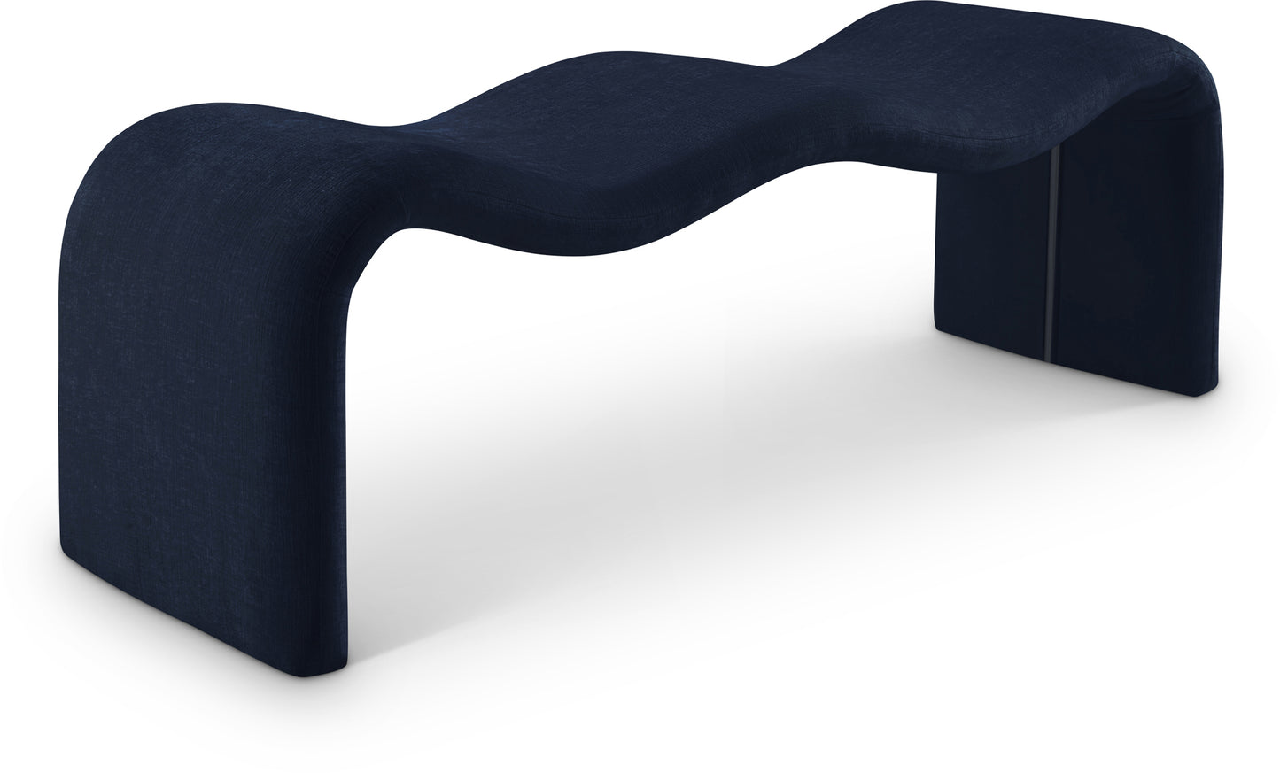 ferrara navy chenille fabric bench