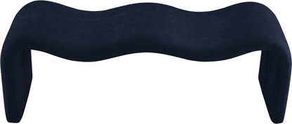 Ferrara Navy Chenille Fabric Bench