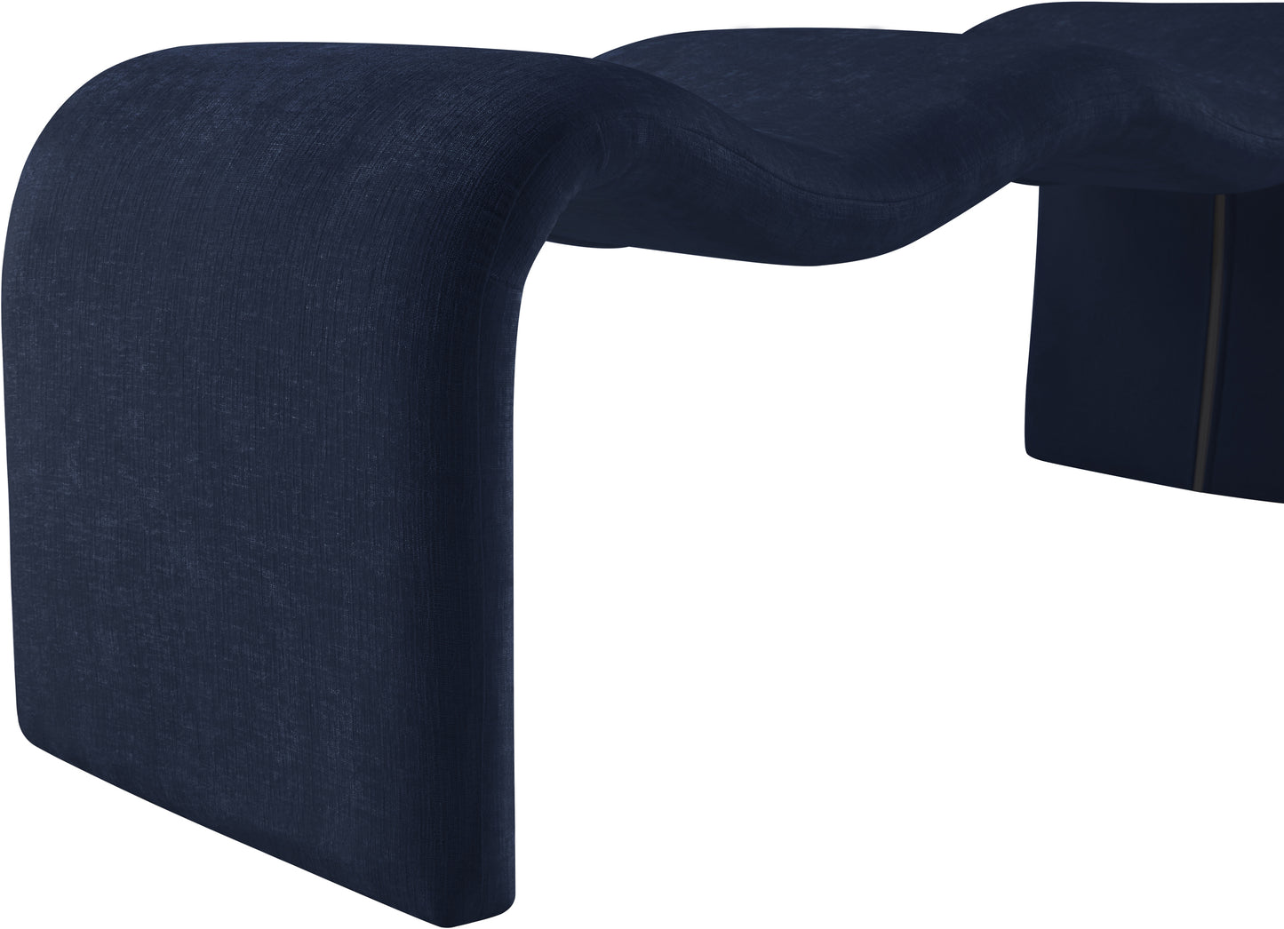 ferrara navy chenille fabric bench