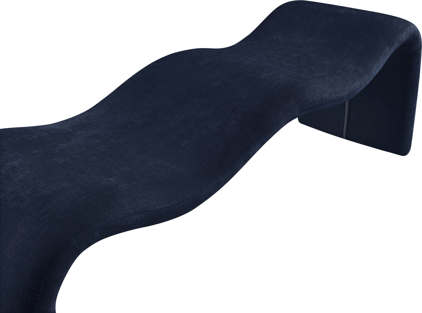 ferrara navy chenille fabric bench