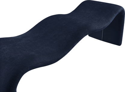 Ferrara Navy Chenille Fabric Bench