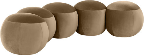 Mira Beige Velvet Upholstered Bench, 1 Piece (Style 2)