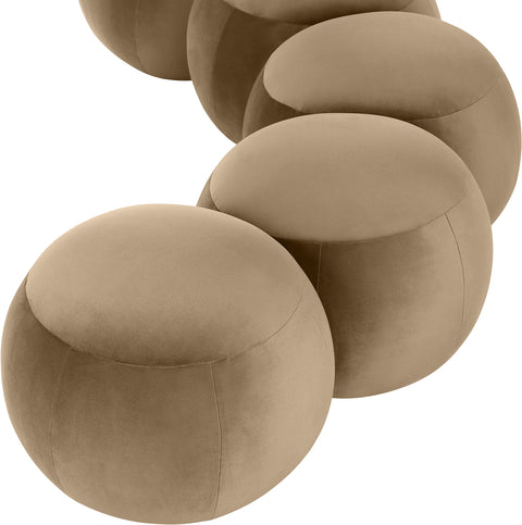 Mira Beige Velvet Upholstered Bench, 1 Piece (Style 2)