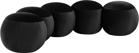 Mira Black Velvet Upholstered Bench, 1 Piece (Style 2)