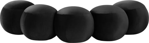 Mira Black Velvet Upholstered Bench, 1 Piece (Style 2)