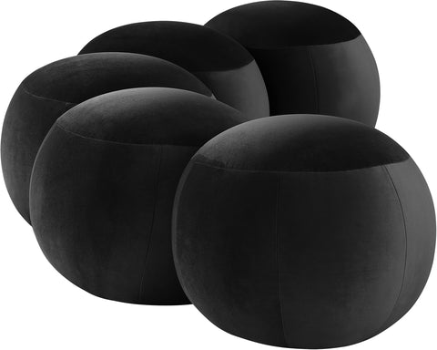 Mira Black Velvet Upholstered Bench, 1 Piece (Style 2)