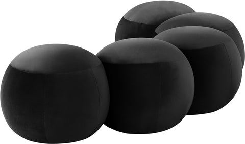 Mira Black Velvet Upholstered Bench, 1 Piece (Style 2)