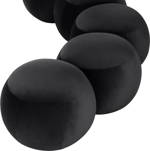 Mira Black Velvet Upholstered Bench, 1 Piece (Style 2)