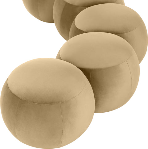 Mira Camel Velvet Upholstered Bench, 1 Piece (Style 2)