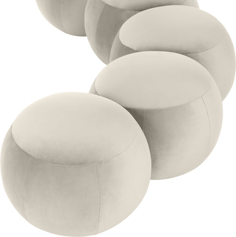Mira Cream Velvet Upholstered Bench, 1 Piece (Style 2)