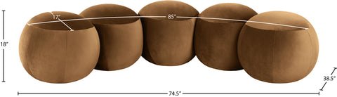 Mira Saddle Velvet Upholstered Bench, 1 Piece (Style 2)
