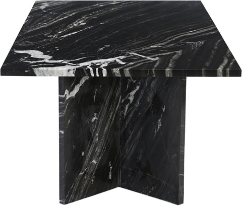 Juniper 48" Black Genuine Marble Coffee Table, 1 Piece
