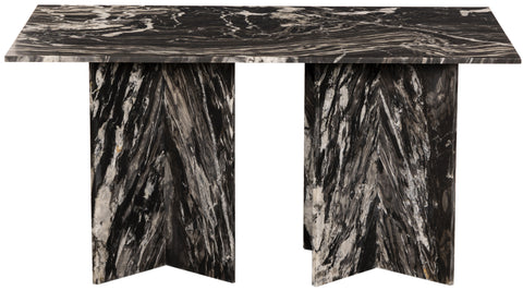 Juniper 60" Black Genuine Marble Dining Table (3 Boxes), 1 Piece