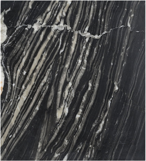 Juniper 18" Black Genuine Marble End / Side Table, 1 Piece
