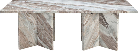 Juniper 48" Brown Genuine Marble Coffee Table, 1 Piece
