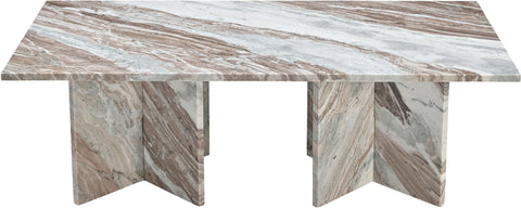 Juniper 48" Brown Genuine Marble Coffee Table, 1 Piece