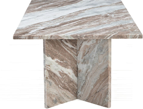 Juniper 48" Brown Genuine Marble Coffee Table, 1 Piece