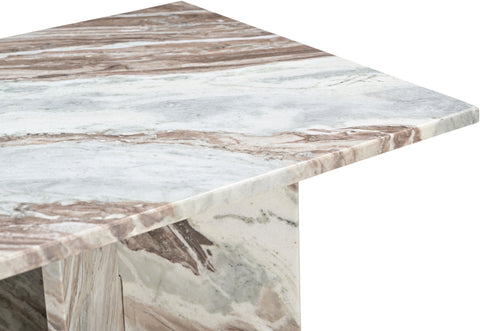 Juniper 48" Brown Genuine Marble Coffee Table, 1 Piece