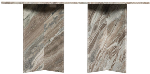 Juniper 60" Brown Genuine Marble Dining Table (3 Boxes), 1 Piece