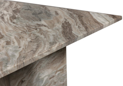 Juniper 60" Brown Genuine Marble Dining Table (3 Boxes), 1 Piece