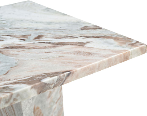 Juniper 18" Brown Genuine Marble End / Side Table, 1 Piece