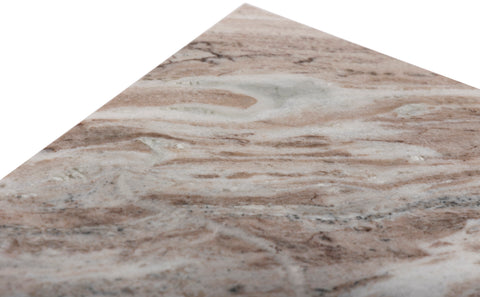 Juniper 18" Brown Genuine Marble End / Side Table, 1 Piece