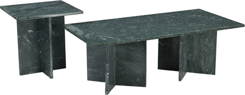 Juniper 48" Green Genuine Marble Coffee Table, 1 Piece